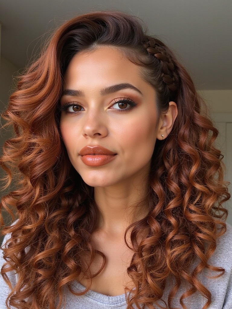 french braid curly hair