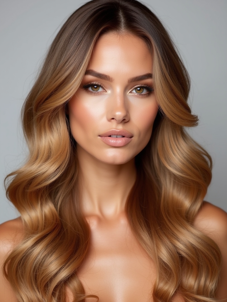 golden hue face framing layers