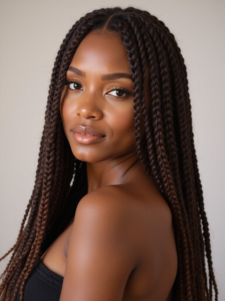 jumbo box braids style