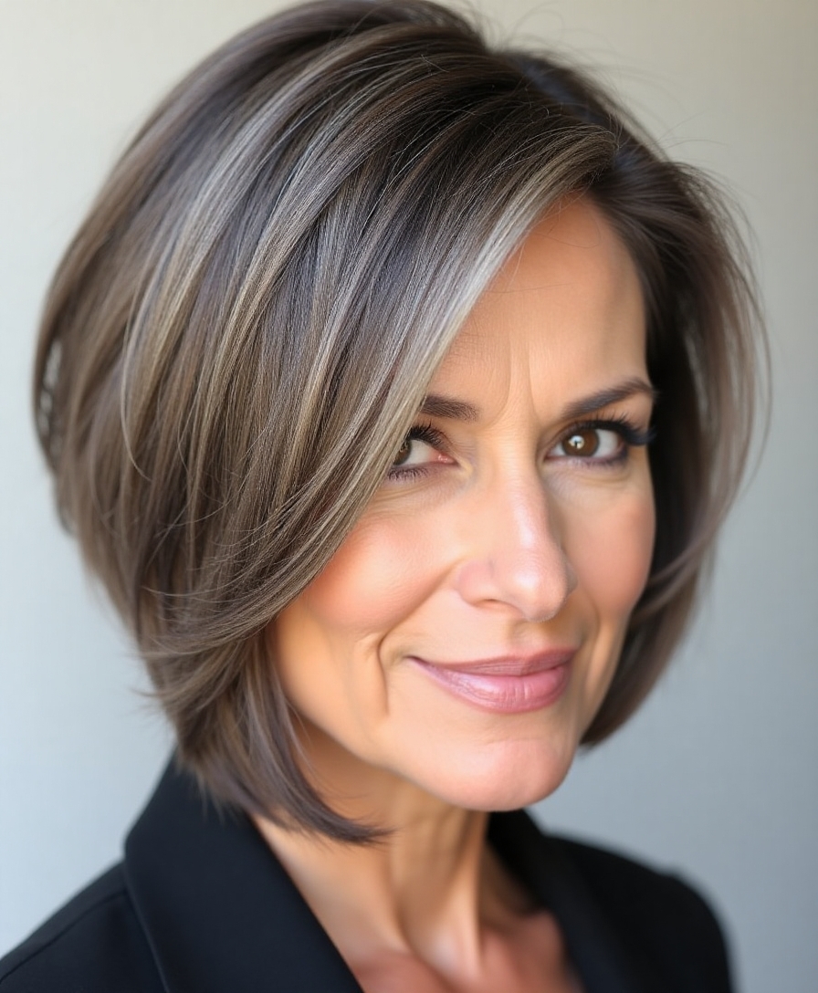 sophisticated angled bob style