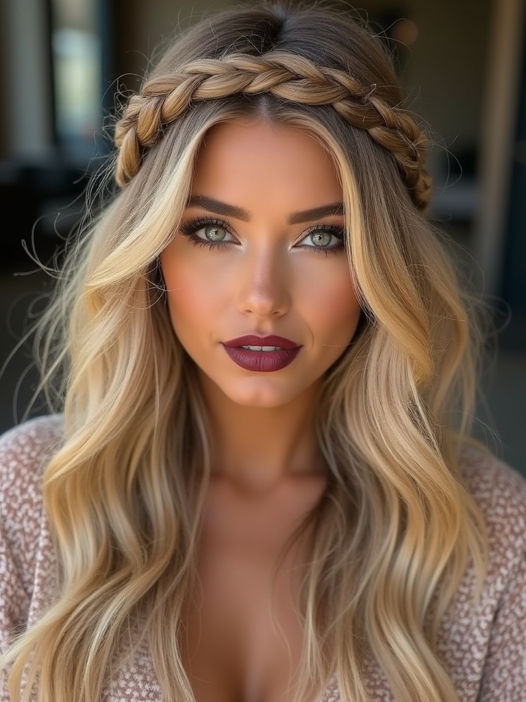 stylish twisted crown hairstyle