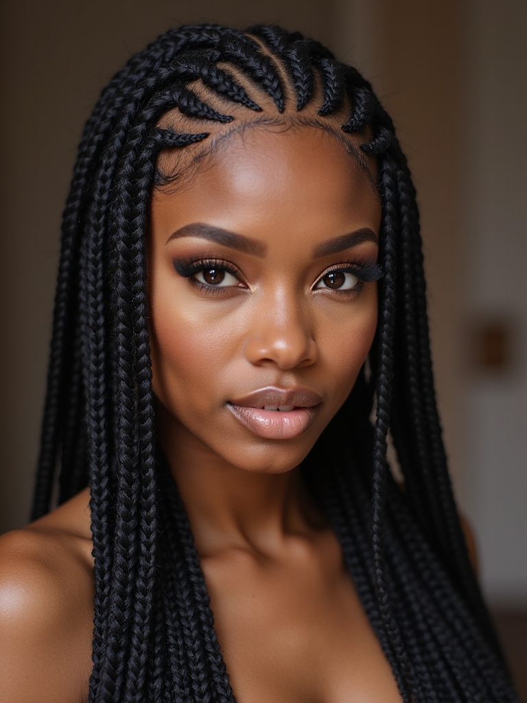 unique geometric cornrow designs