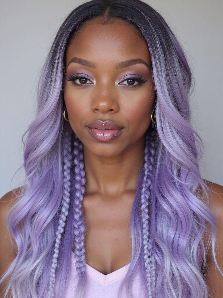 bold knotless braids colors