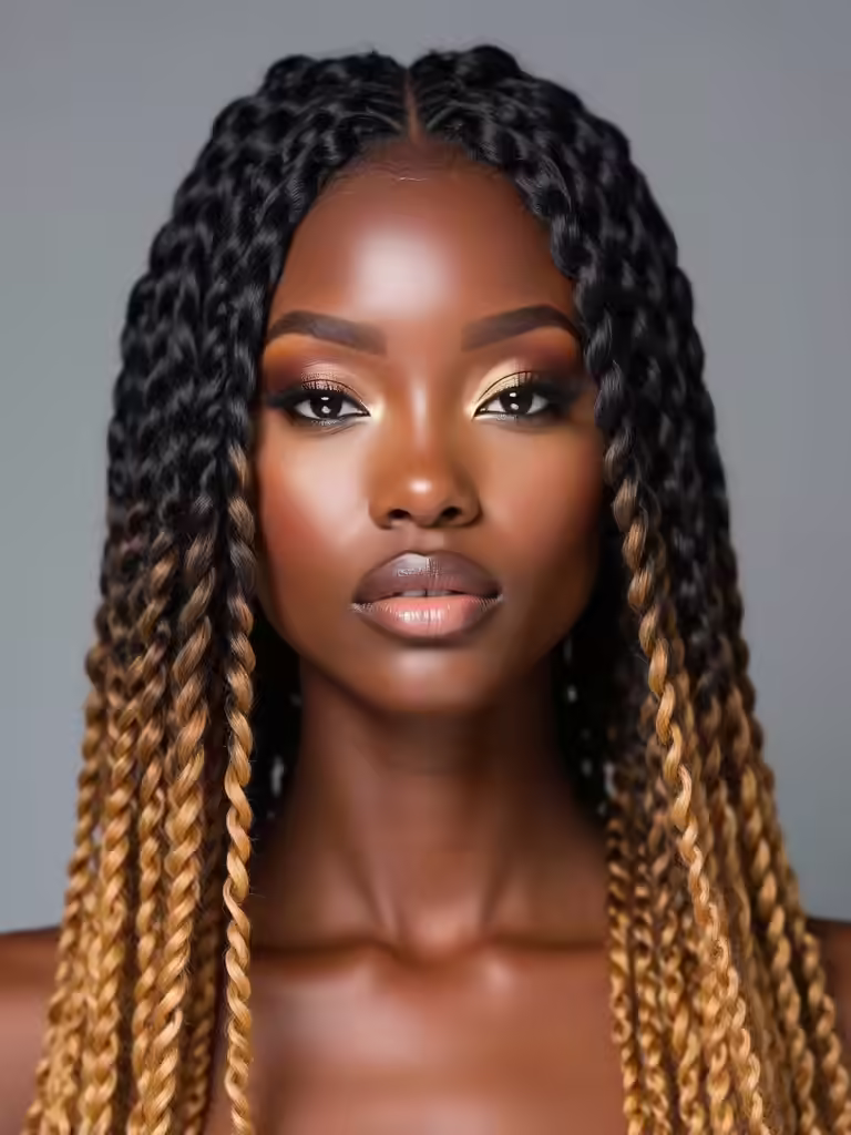 vibrant ombre box braids