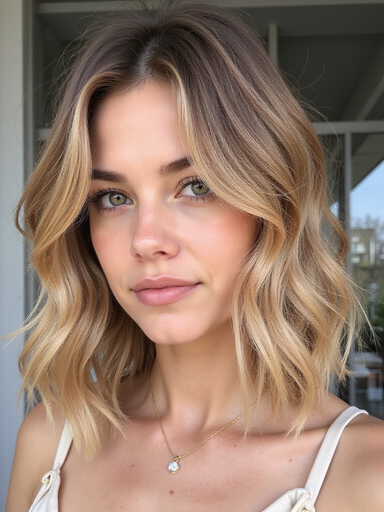 warm chocolate blonde highlights