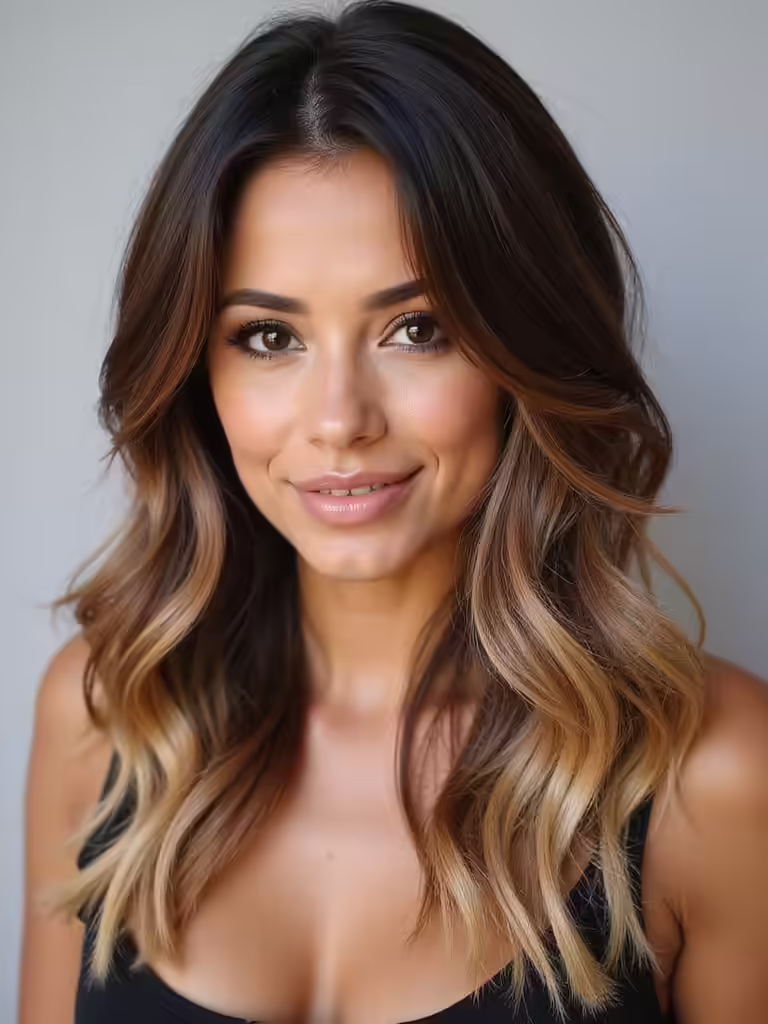 balayage enhances espresso hair