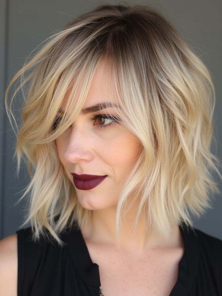 bangs enhance long shag