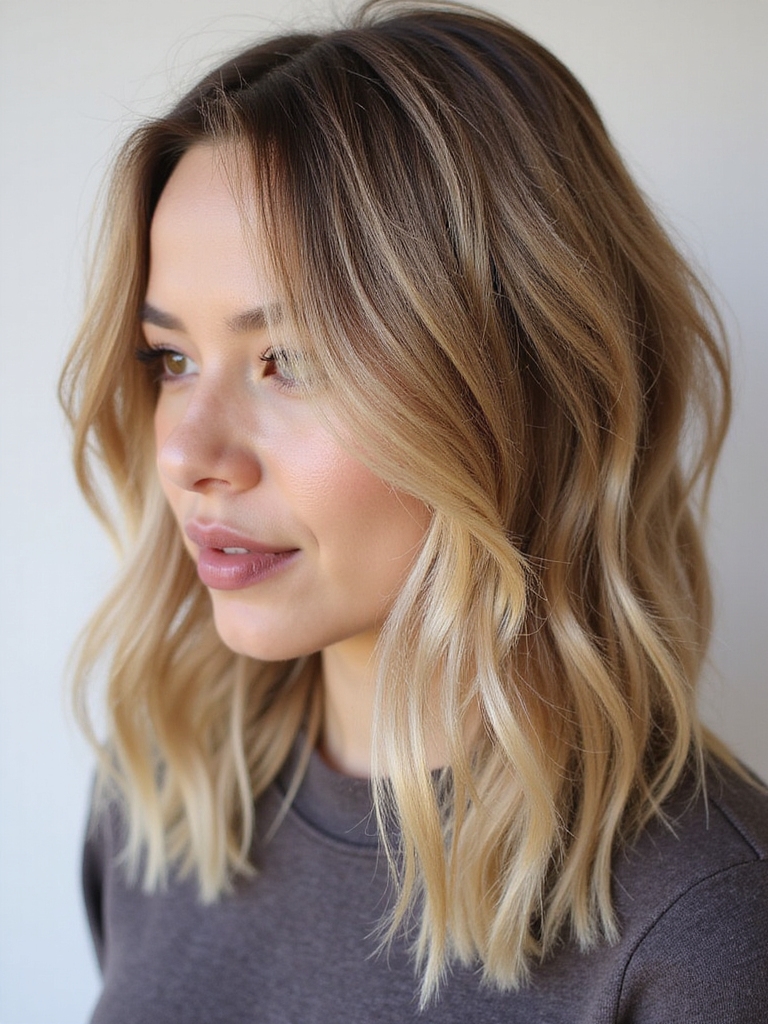 blow drying layered shag hairstyle