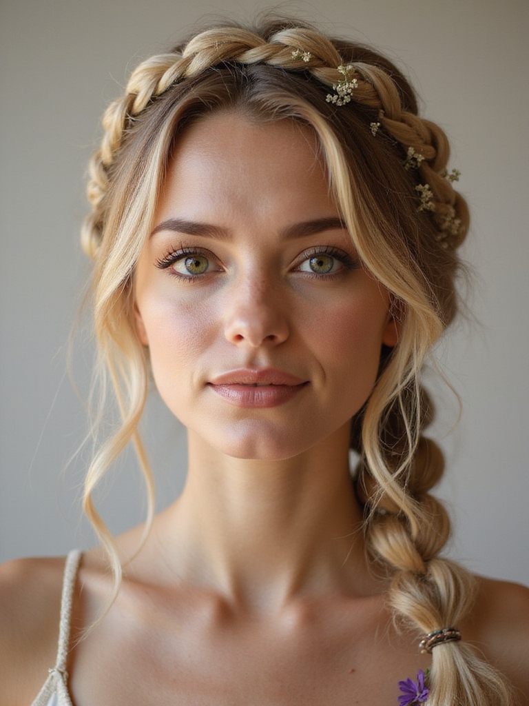 bohemian crown braid style