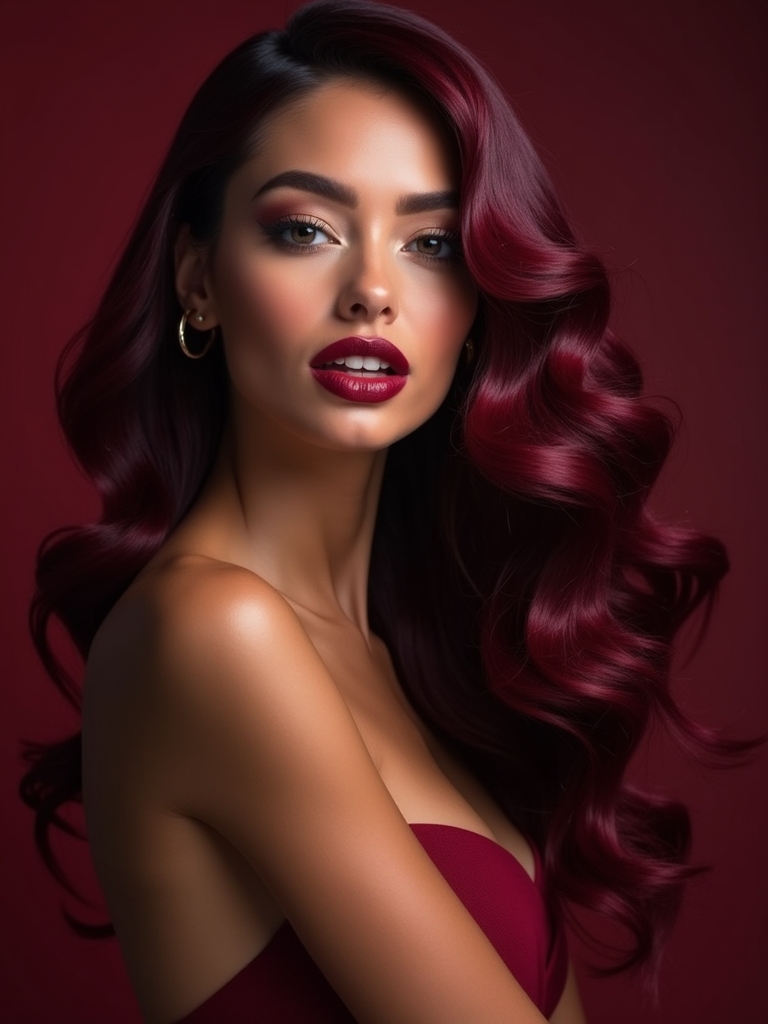 bold burgundy hair