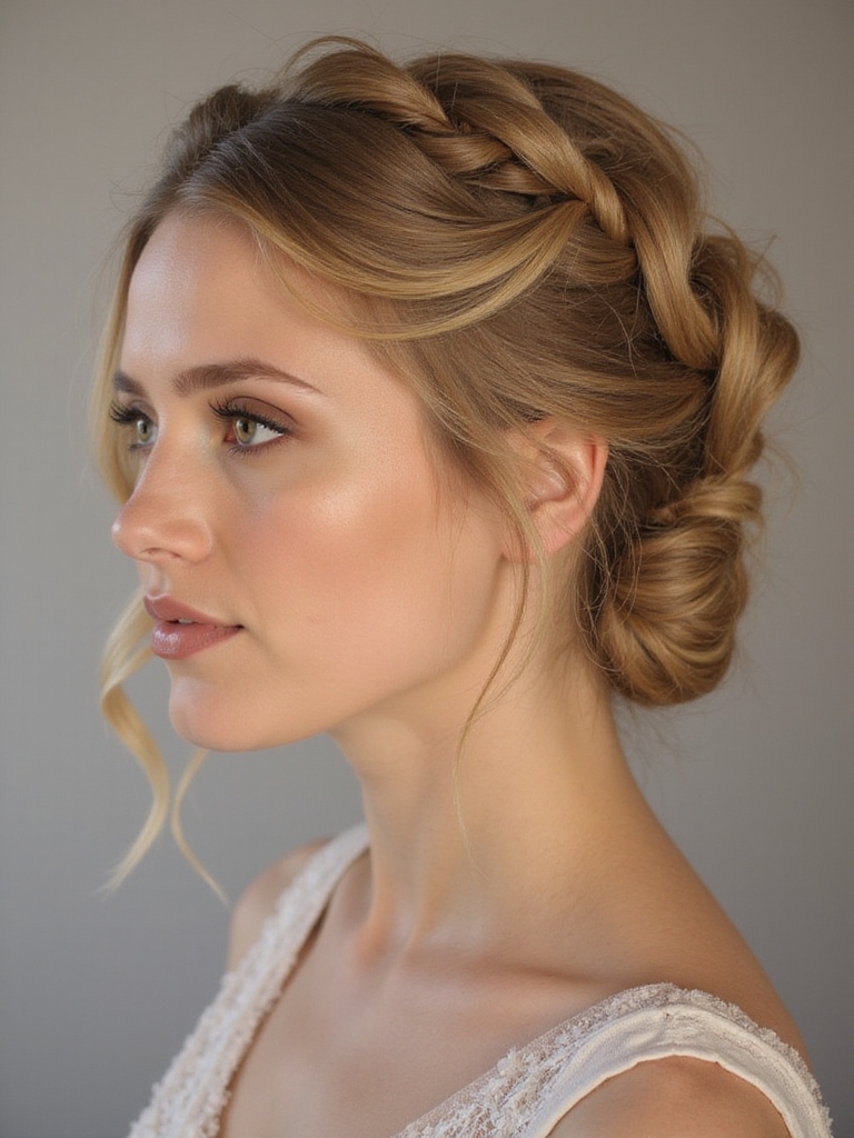 braided elegant side bun
