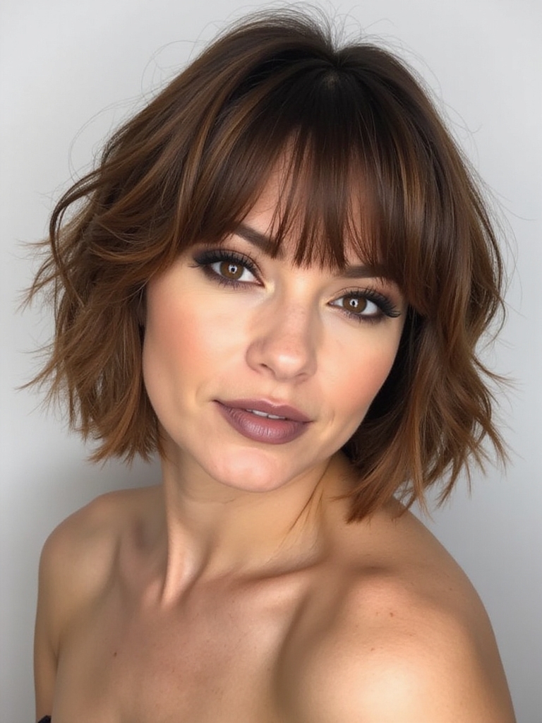 chic lob with fringe