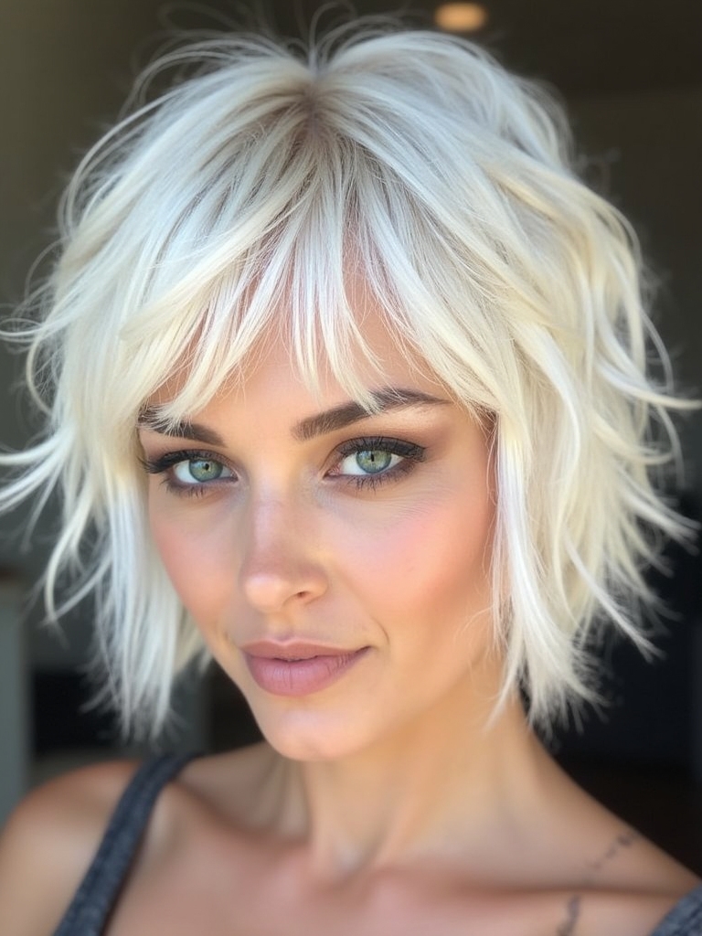 choppy crown textured hairstyle