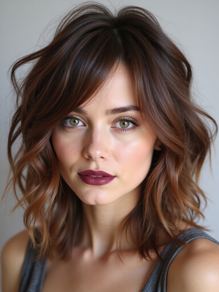 colorful long shag haircuts