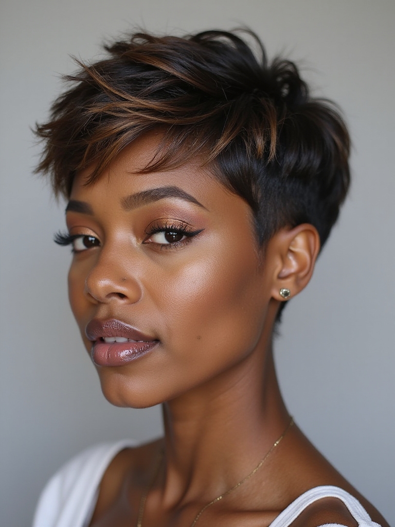 confident tapered pixie style