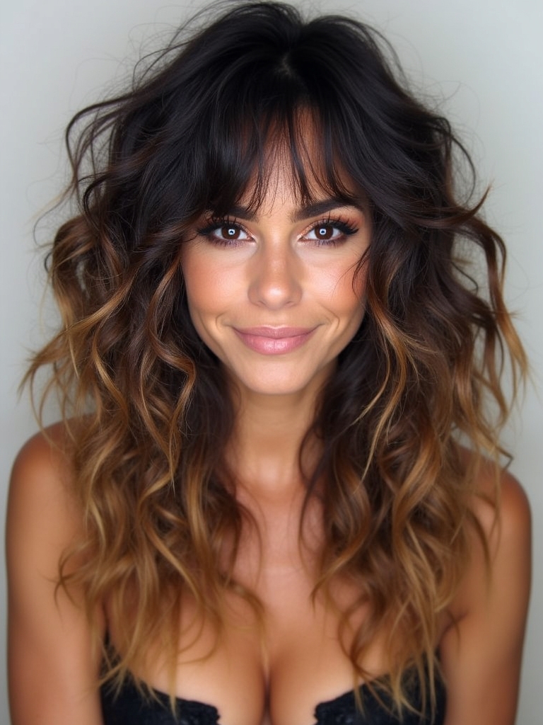 curly wolf cut elegance