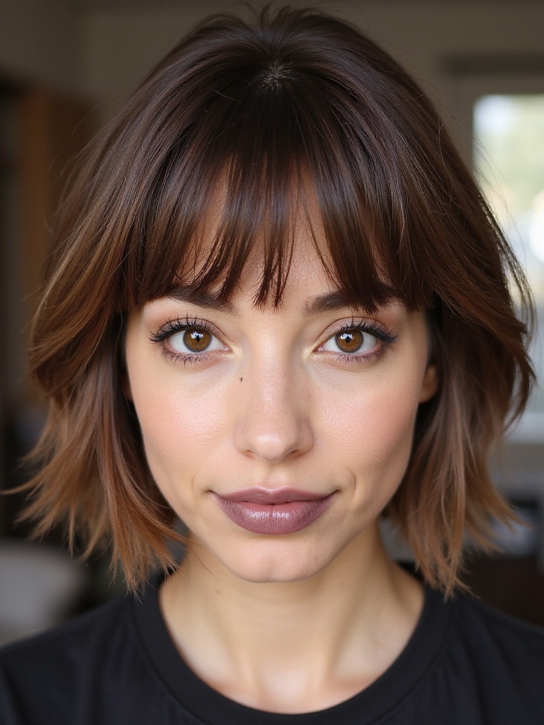 curtain bangs add charm