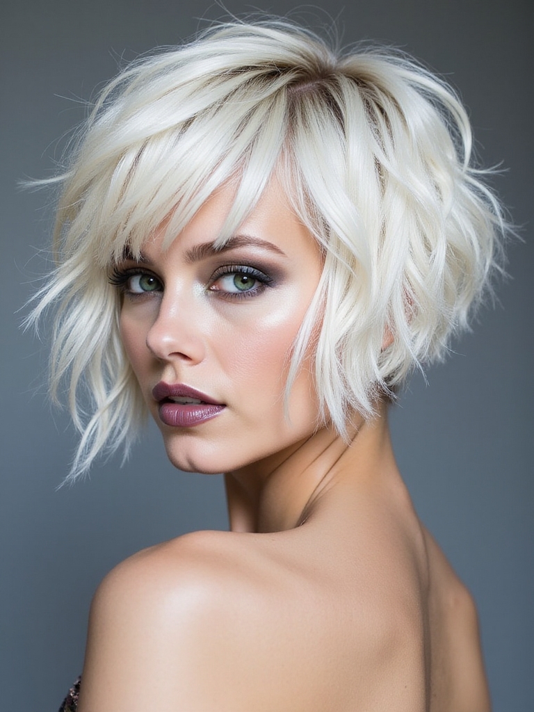 edgy textured short shags