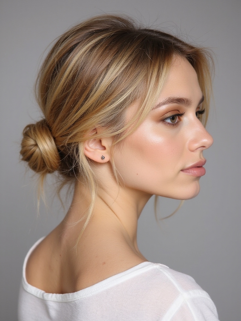 effortless chic low bun