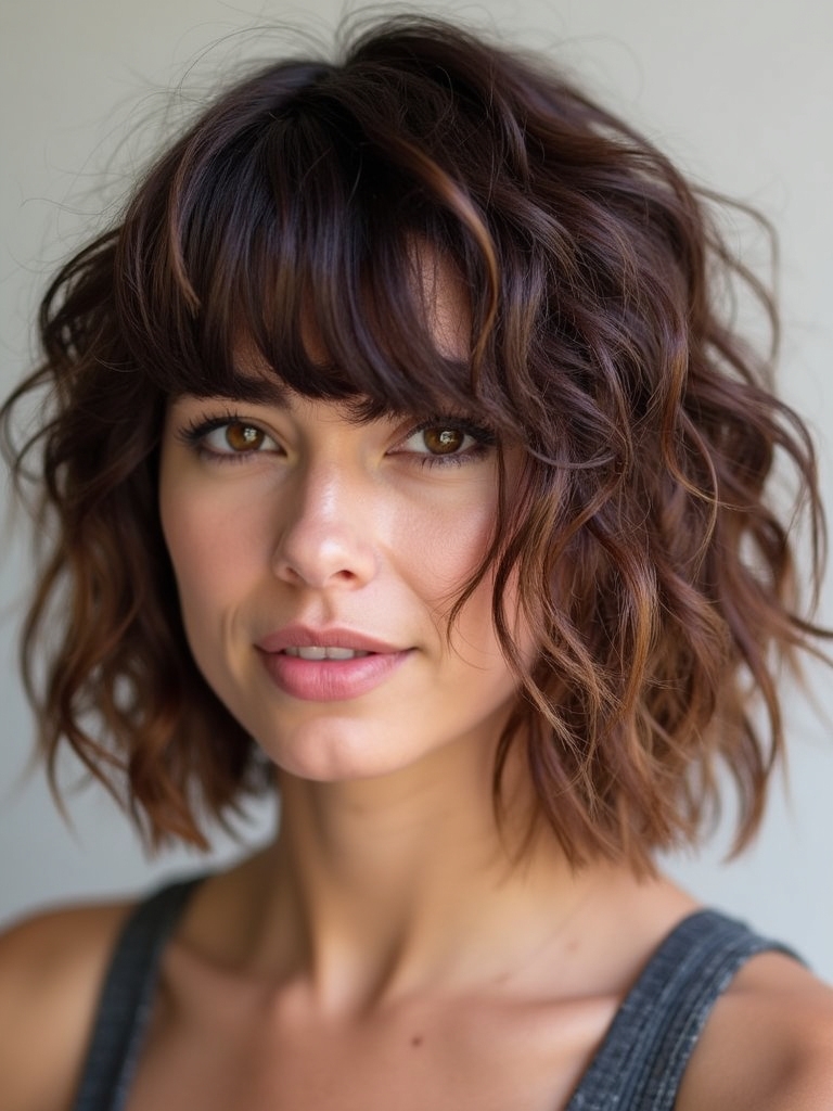 effortless curly shag elegance