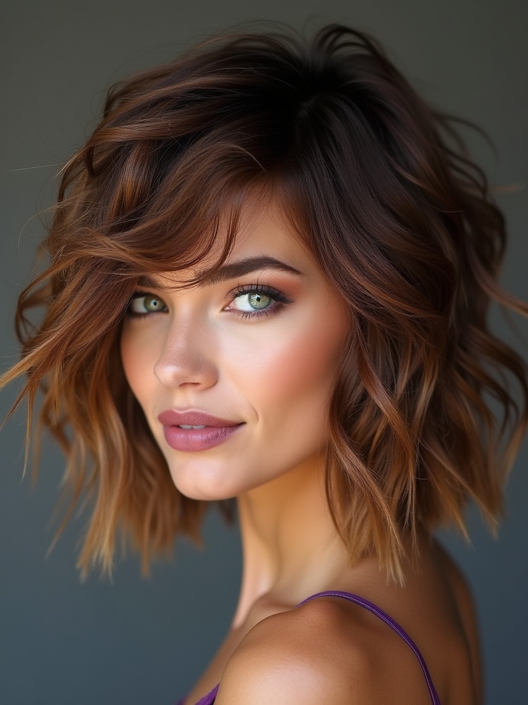 effortlessly tousled shag haircut