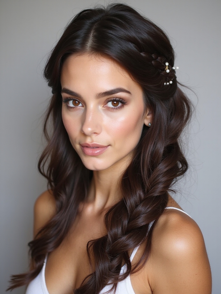 elegant side braid charm