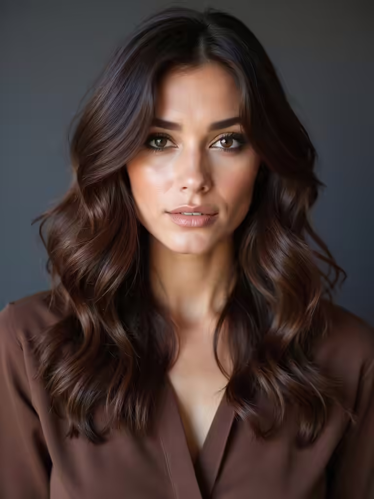 espresso hair with highlights
