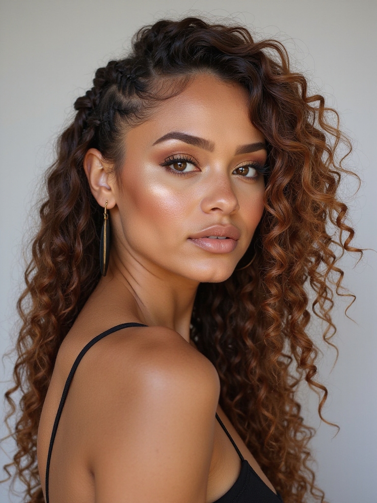 half braided hair elegance