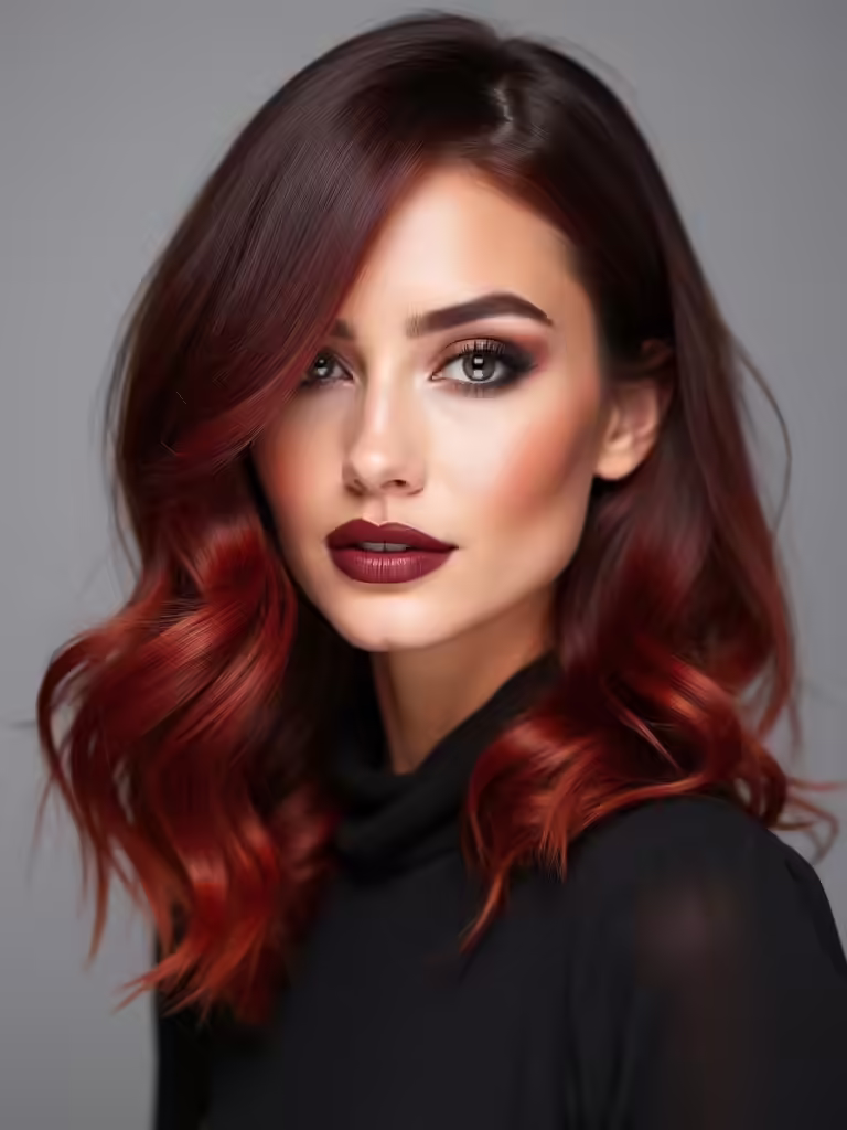 mahogany ombre hair transformation