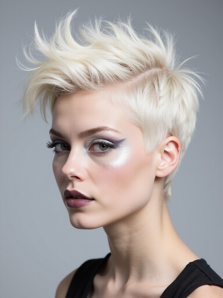 mousse enhanced spiky hairstyle