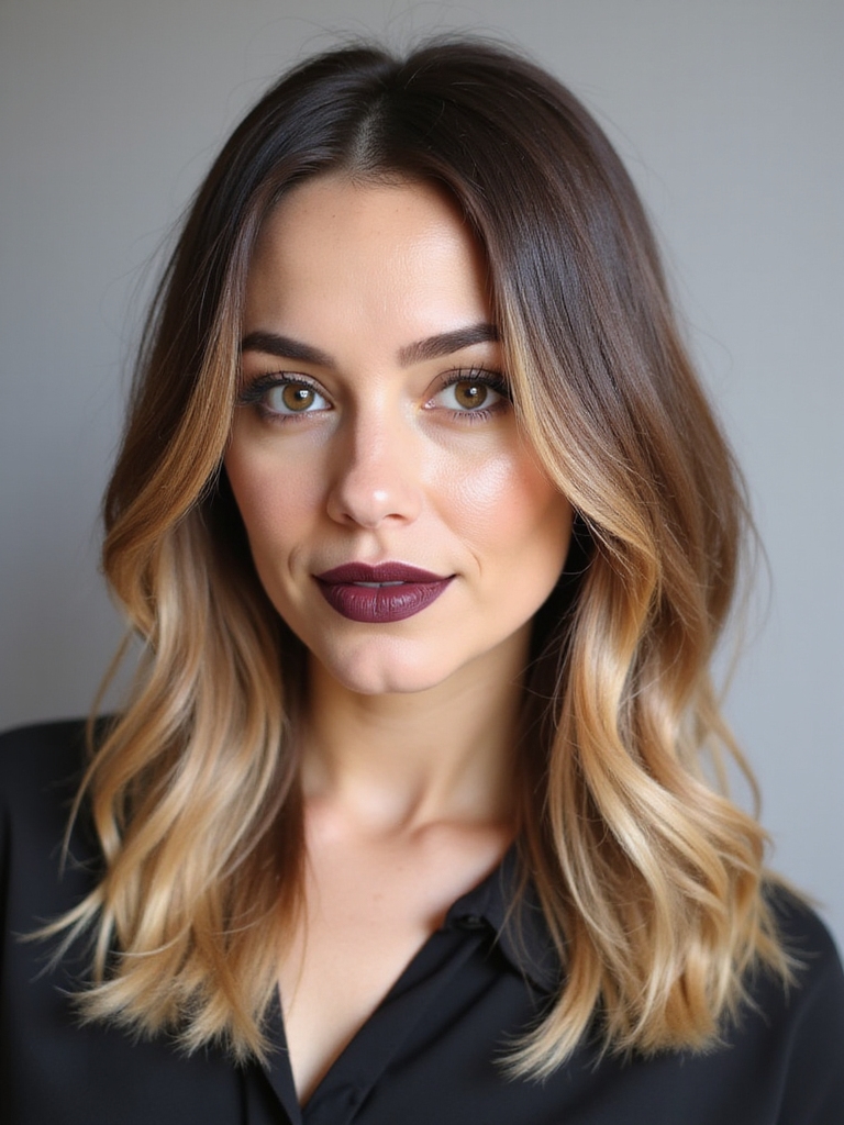 radiant balayage long bob