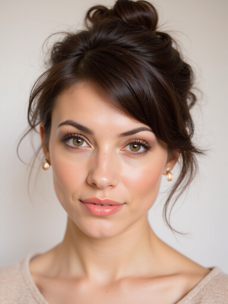 seasonal messy bun styling