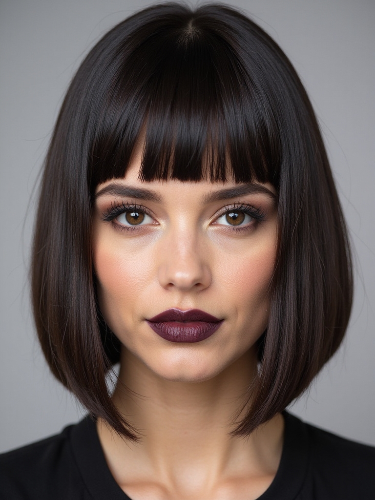 sleek blunt bob hairstyle