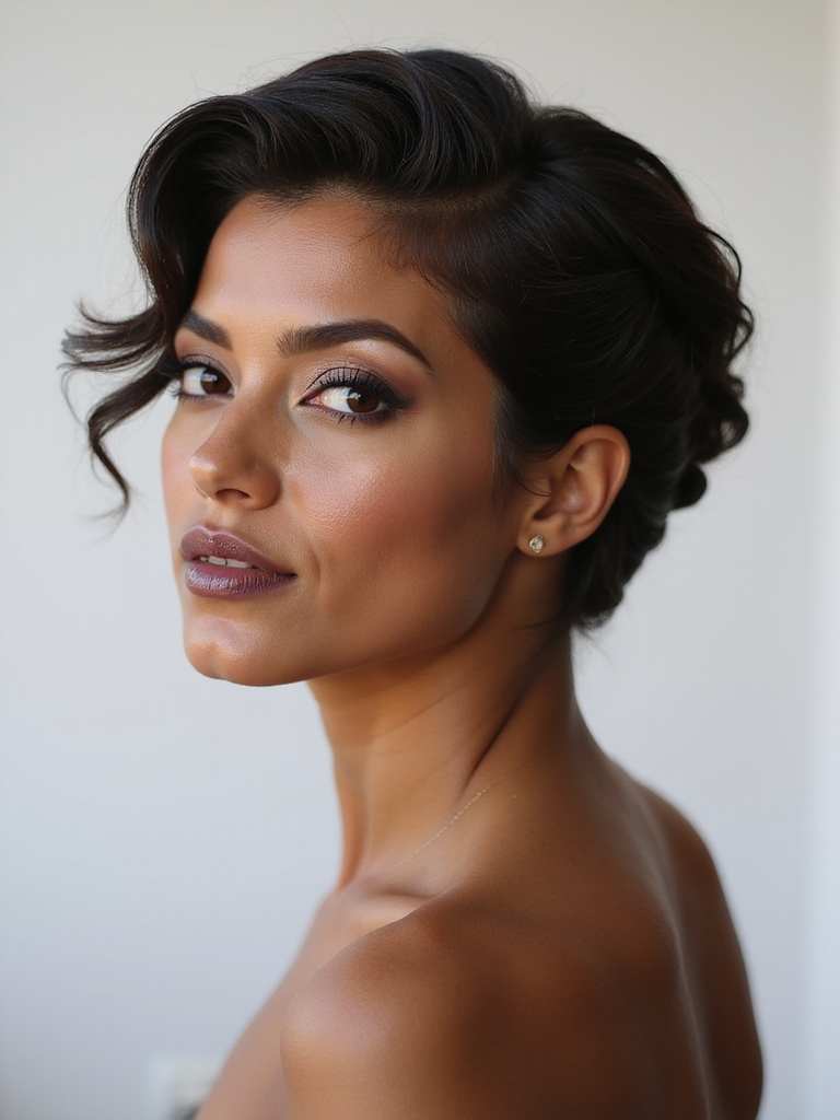 slicked back hair elegance