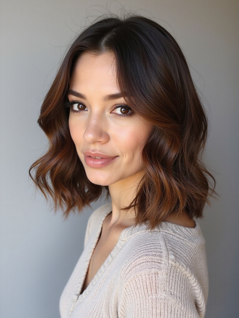 soft layered long bob