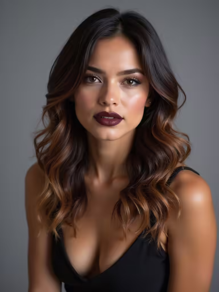 soft mahogany hair elegance