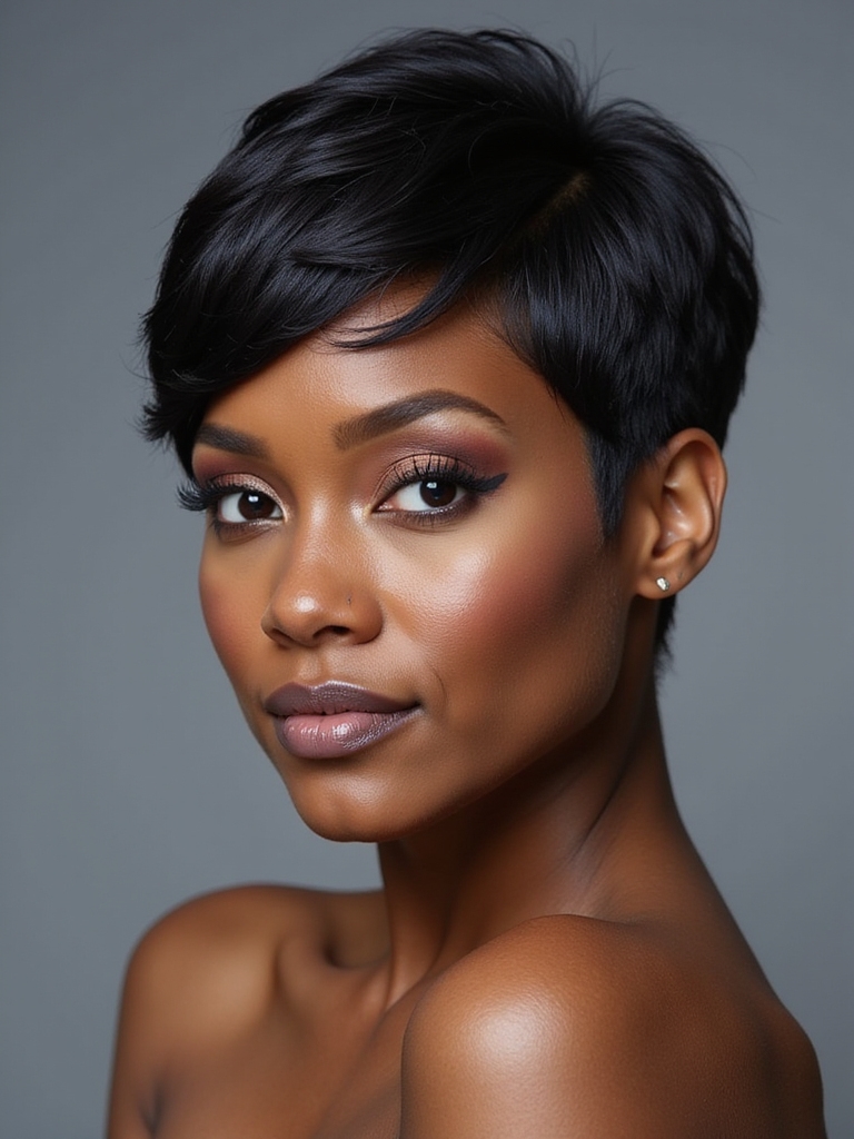 textured voluminous layered pixie