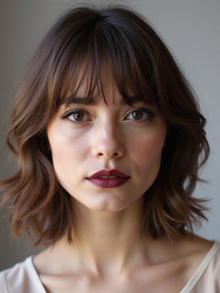 timeless french bangs style