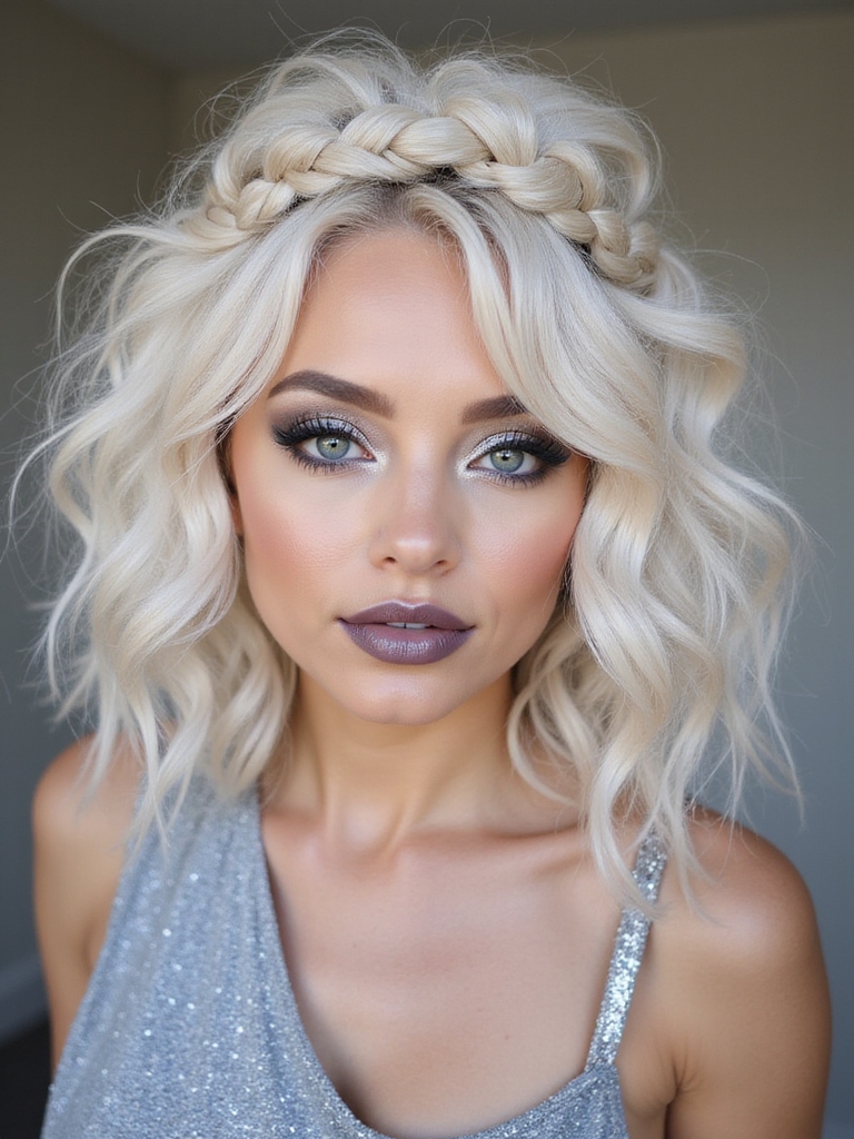 voluminous curls glitter roots