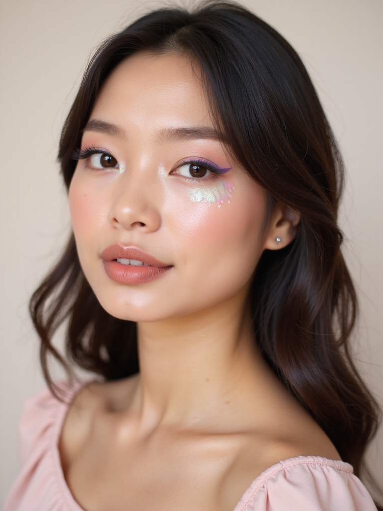 airy pastel shimmer petal lids