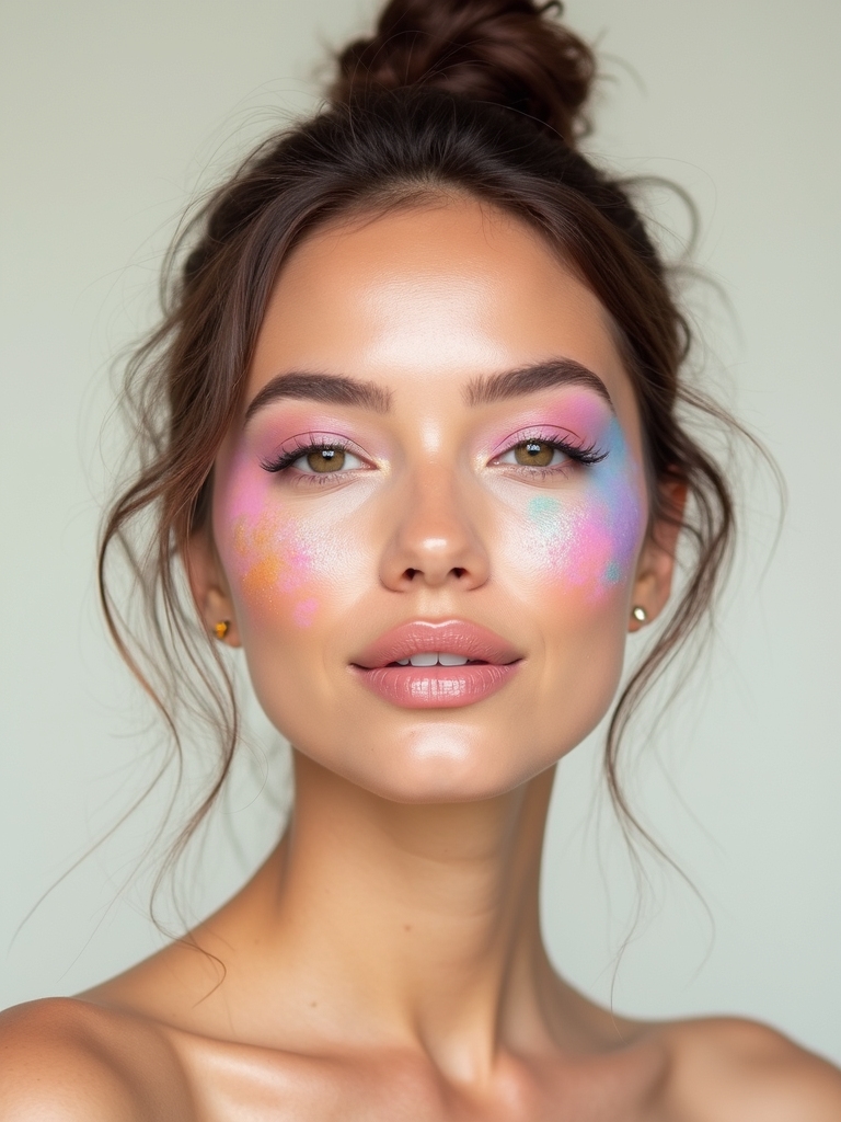 airy pastel watercolor makeup