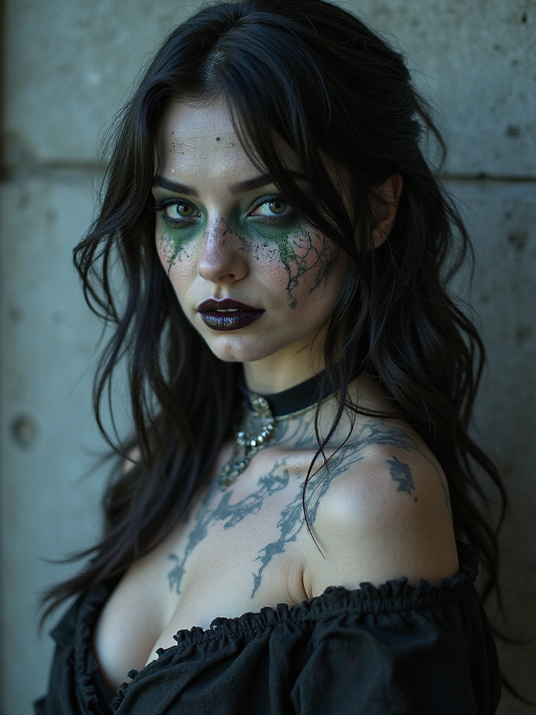 ashy undead glam with metallic