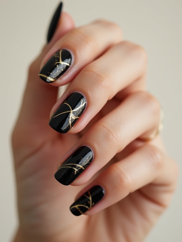 black lacquer with gold