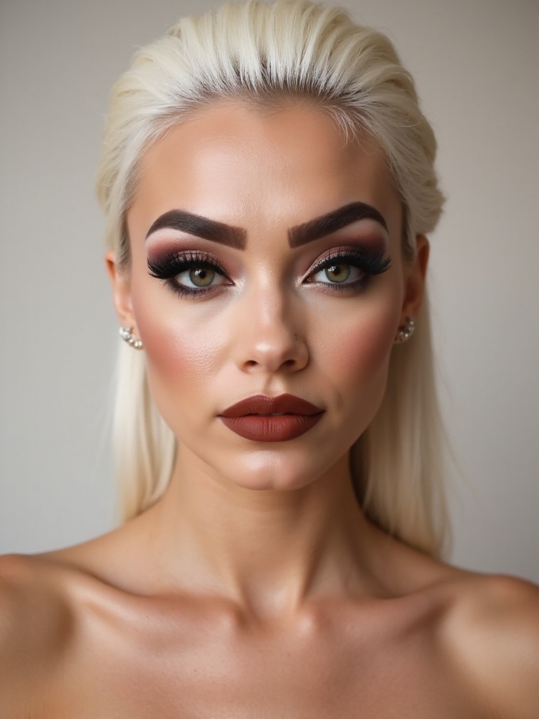 bleached brow sculpted high contrast