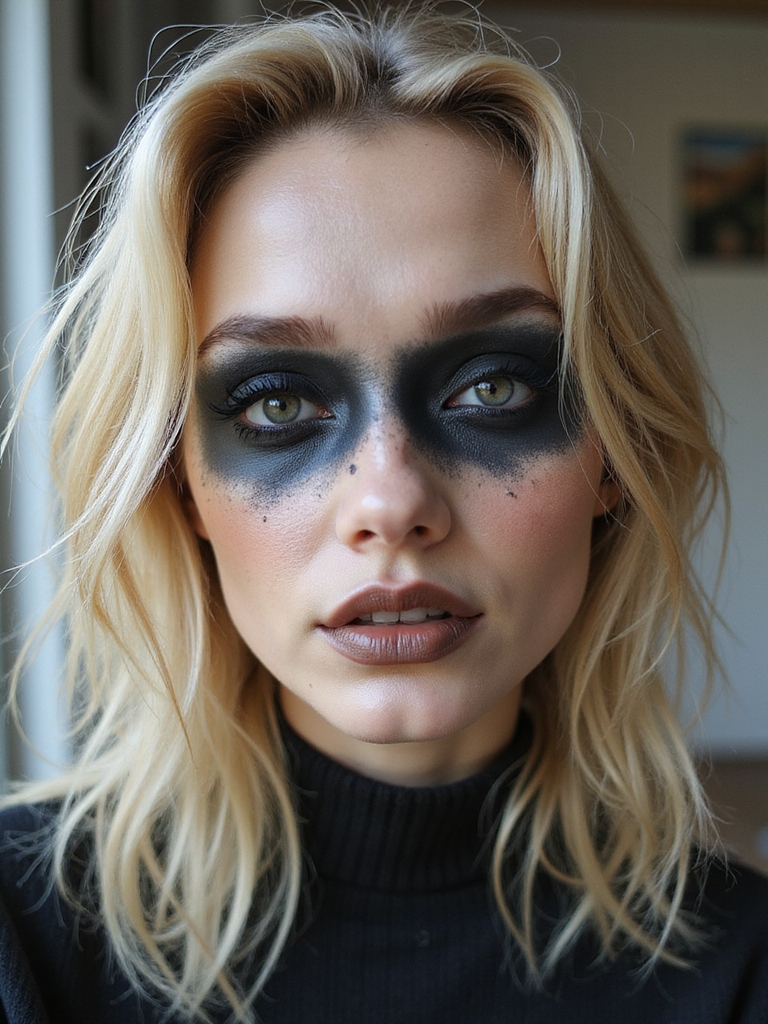 bleached brows dramatic vinyl lids