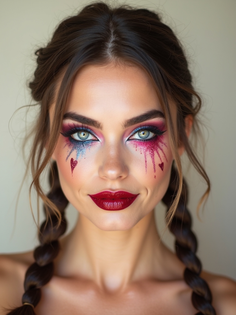 blue glitter tear streaks