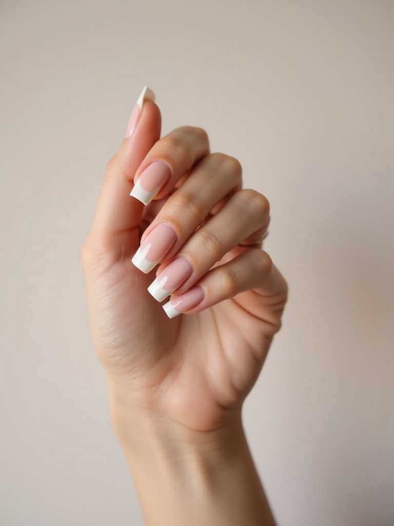 blush skinny french manicure