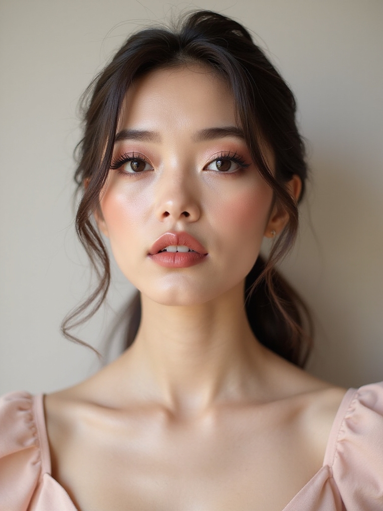 blushed draping rosy porcelain look