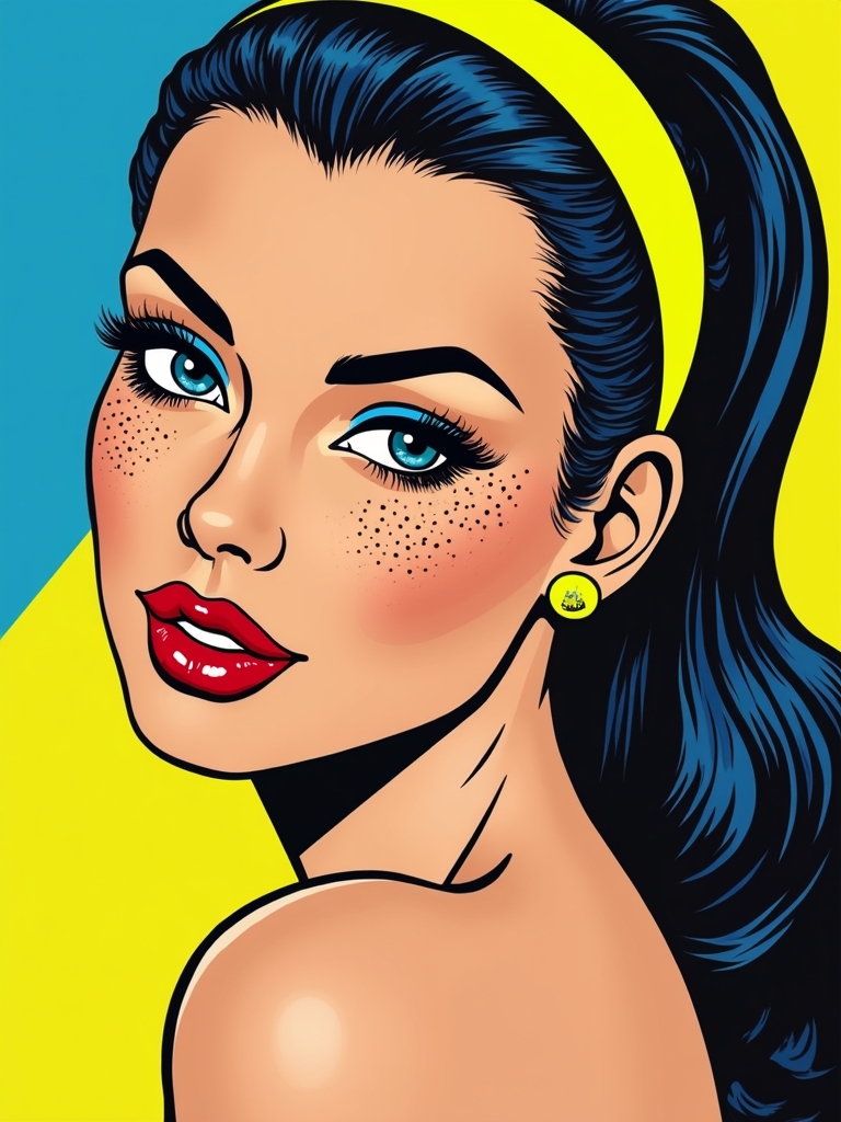 bold ben day dot heroine