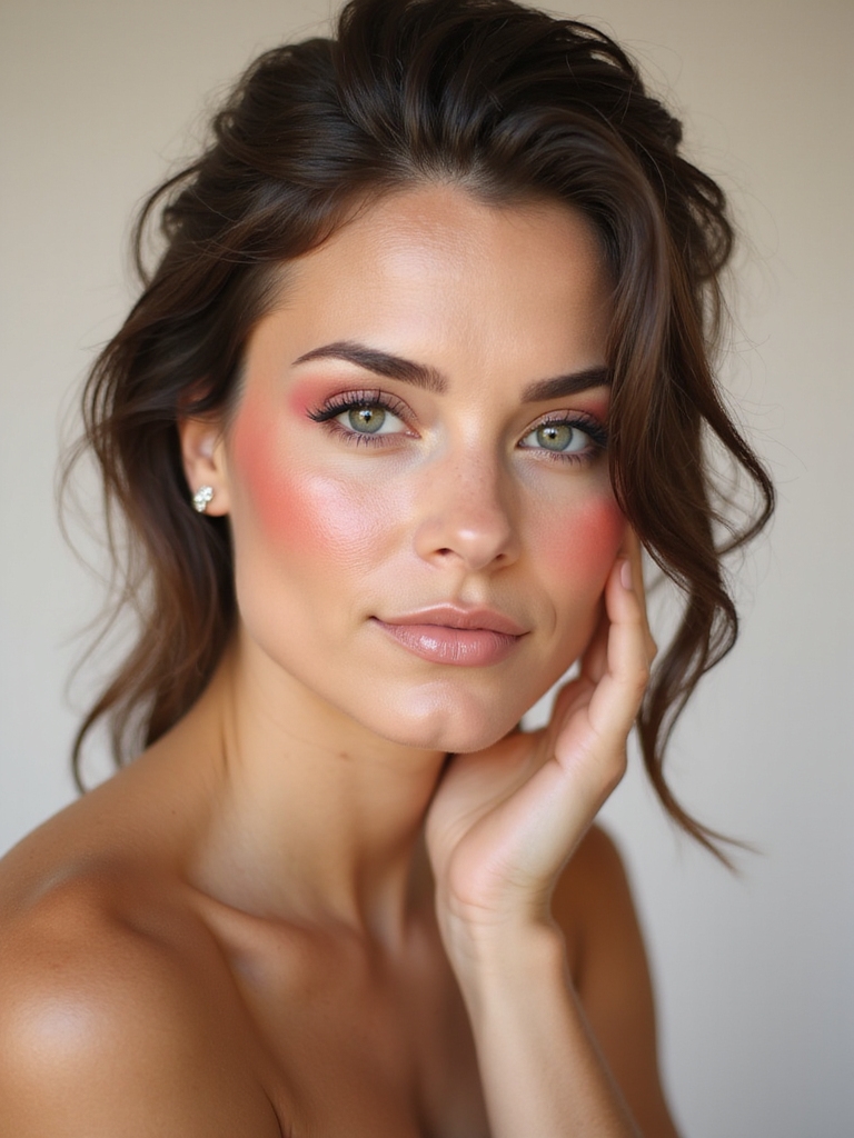 bold cheek centered color pop